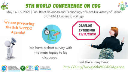 11/11/2020 - new deadline for the 5th World Conference on CDG Agenda Survey